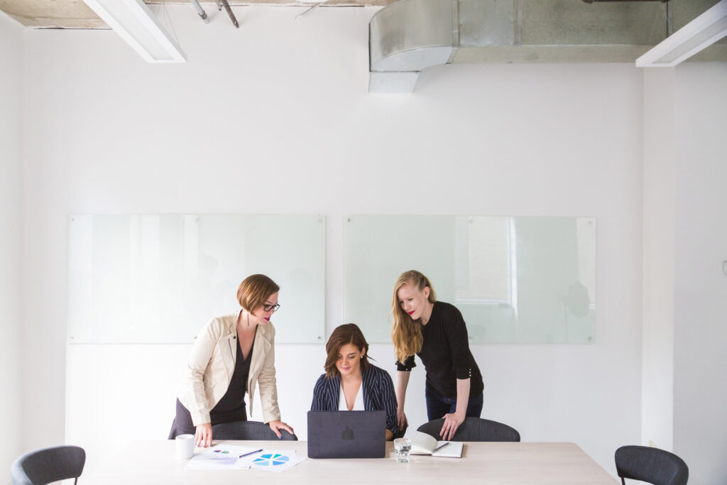 three women in office